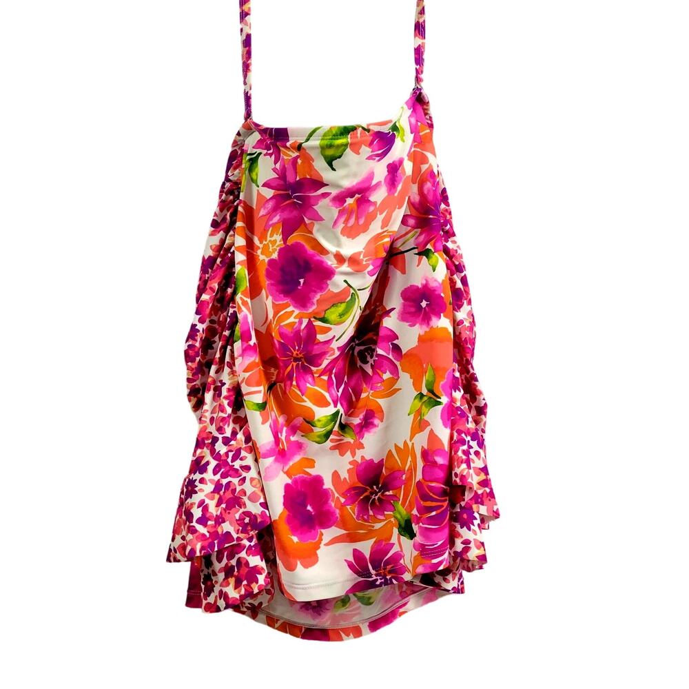 Catalina Plus Floral Tankini Top Size 3x (22W-24W)